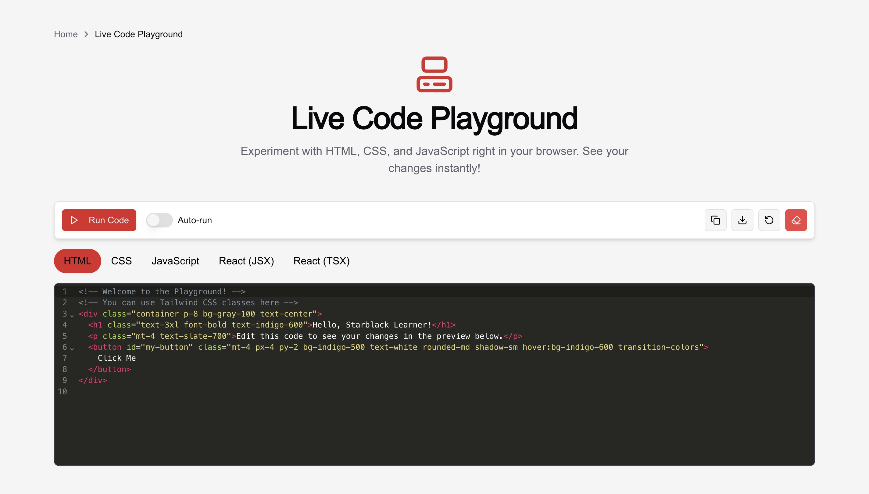 Live Code Editor