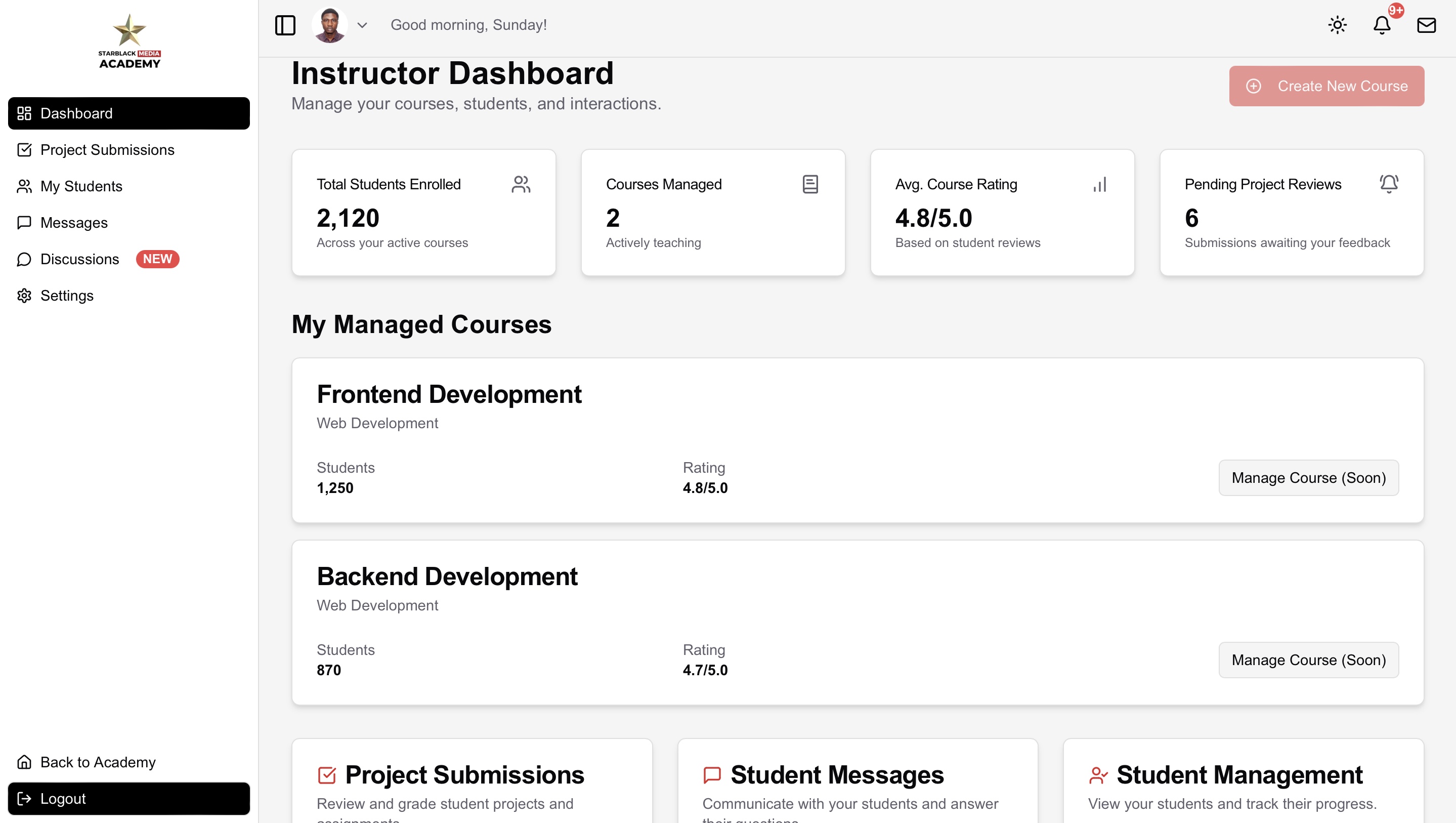 Instructor Dashboard