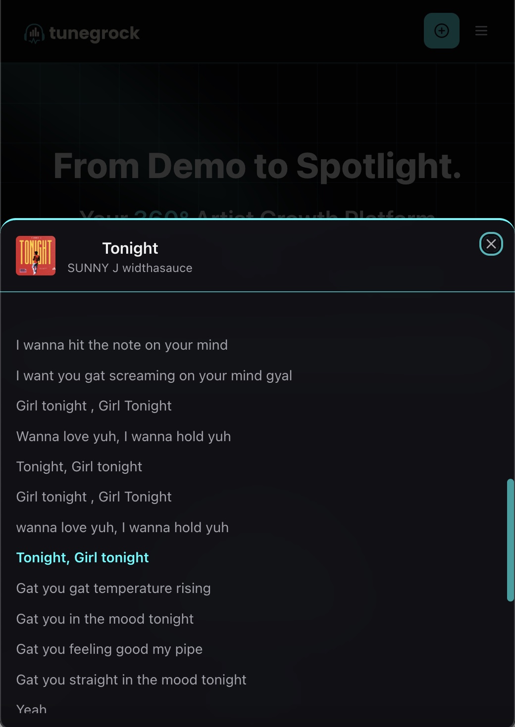 Synced Lyrics on Mobile